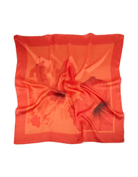 Orange Fabric Double Hibiscus Printed Scarf - link has visual effect only