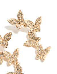 Gold Diamante Butterfly Drop Earrings - link has visual effect only