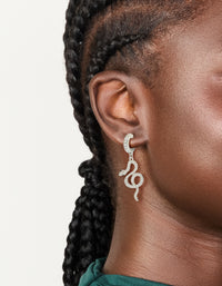 Silver Diamante Snake Huggie Earrings - link has visual effect only