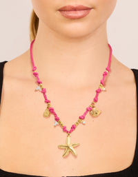 Waterproof Gold Plated Stainless Steel Starfish Cord Charm Necklace - link has visual effect only