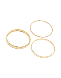 Explore this multi size bangle in a 3-pack crafted from gold plated material in a polished finish front view - link has visual effect only