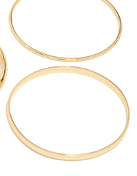 Discover this multi size bangle in a 3-pack crafted from gold plated material featuring a smooth polished surface close up view - link has visual effect only