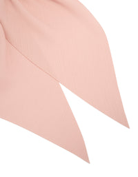 Featuring a peach pink diamante long scarf scrunchie in solid light pink with silver detail view - link has visual effect only