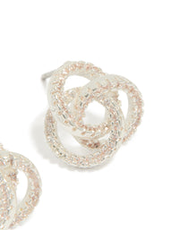Designed with silver plated cubic zirconia Milky Way earrings post detail view - link has visual effect only