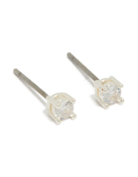 Crafted with teardrop floral cubic zirconia in silver plated 2-pack earrings close up view - link has visual effect only