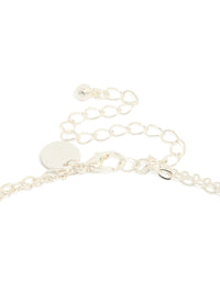 Showcasing cubic zirconia statement layered Y-necklace clasp detail view - link has visual effect only