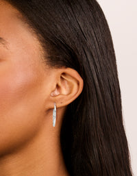 Waterproof Silver Plated Stainless Steel Clicker Hoop Earrings 30 MM - link has visual effect only