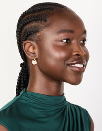 Gold Plated Freshwater Pearl Twist Hoop Earrings - link has visual effect only