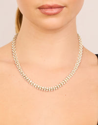 Rose Gold Plated Mini Pearls Fireball  Necklace - link has visual effect only