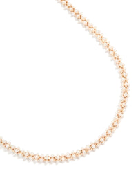Rose Gold Plated Mini Pearls Fireball  Necklace - link has visual effect only