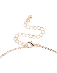 Rose Gold Plated Cubic Zirconia Centre Pink Flower Charms Necklace - link has visual effect only