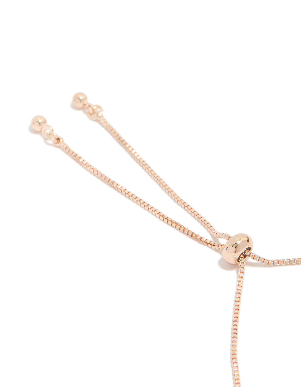 Presenting a rose gold plated cubic zirconia flowers toggle bracelet closure detail view
