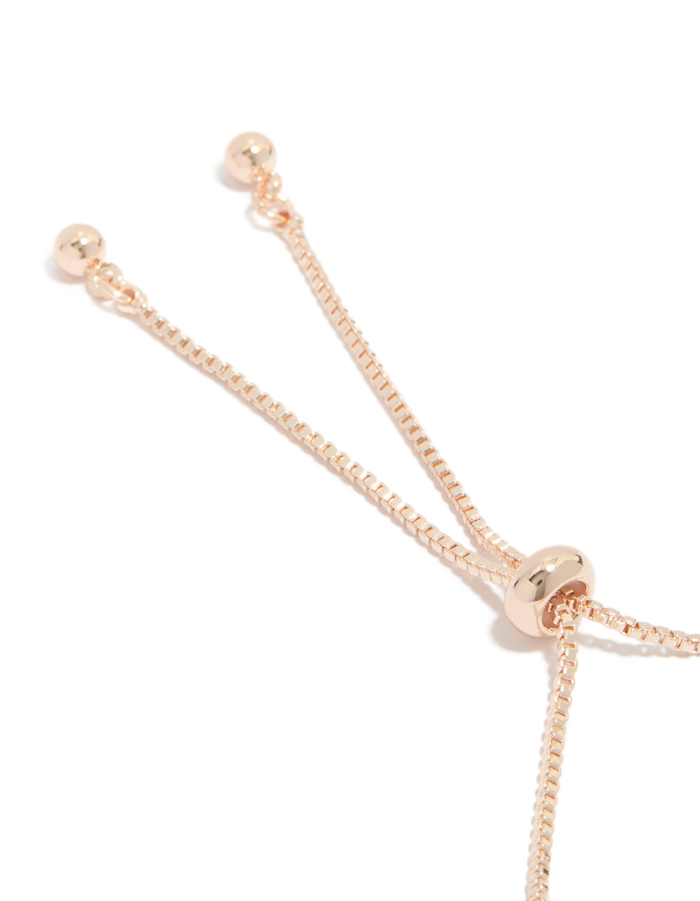 Featuring rose gold plated cubic zirconia flower detail toggle bracelet closure detail view