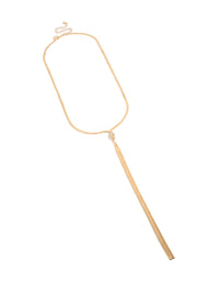 Elegant gold long snake tassel featuring necklace front view - link has visual effect only