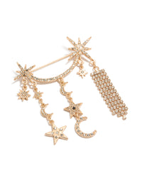 Gold Celestial Diamante Long Brooch - link has visual effect only