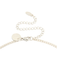 Featuring a waterproof mens stainless steel classic plain cross pendant necklace in silver clasp detail view - link has visual effect only