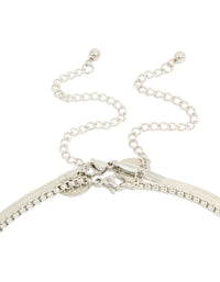 Highlighting mens waterproof stainless steel snake and box chain necklaces in a 2-pack crafted in silver clasp detail view - link has visual effect only