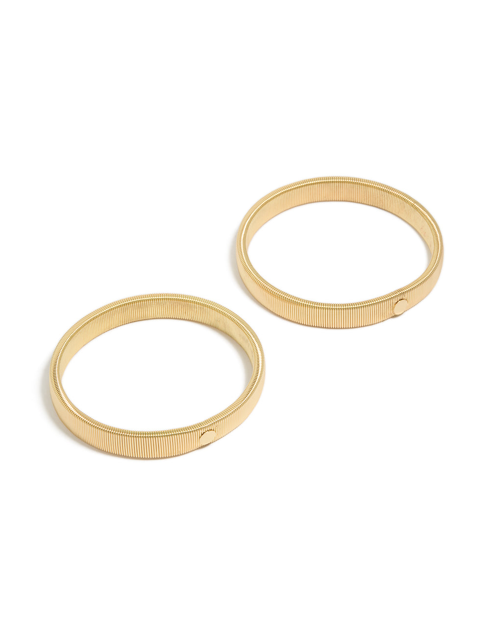 Showcasing gold stretch sleeve garters in a 2-pack front view