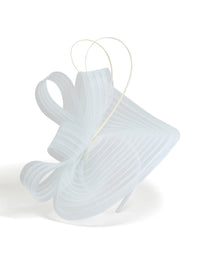 White Mesh Quill Fascinator Boater Hat - link has visual effect only