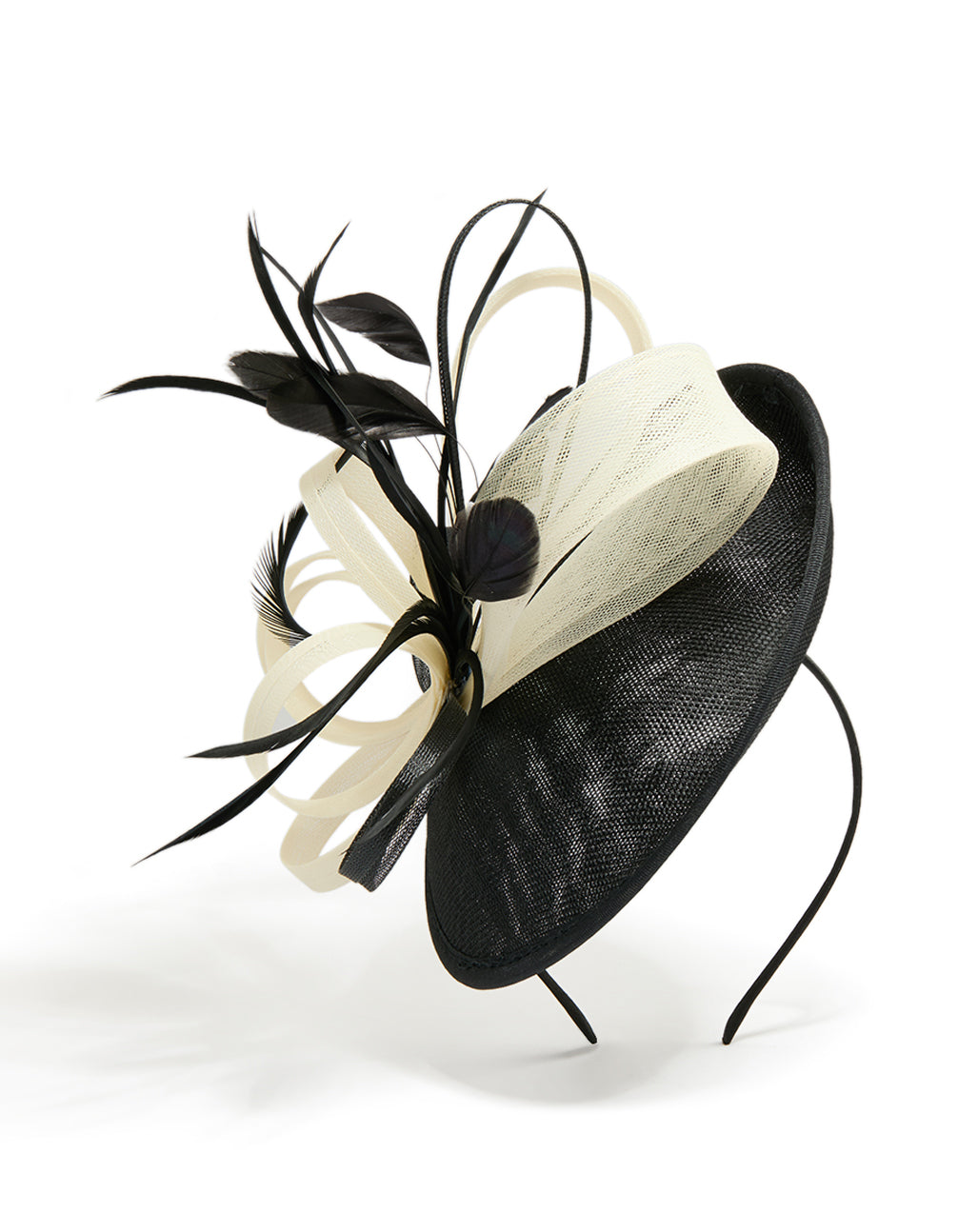 Black & White Loop Disc Fascinator