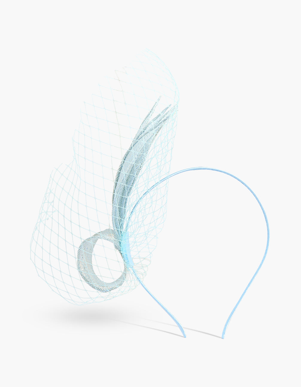 Blue Scalloped Net Fascinator