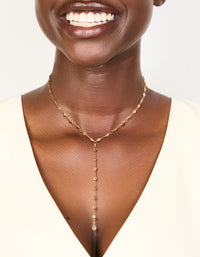 Gold Plated Multicoloured Cubic Zirconia Circle Detailed Charms Y-Necklace - link has visual effect only