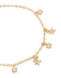 Gold Plated Cubic Zirconia Star Charms Bracelet - link has visual effect only