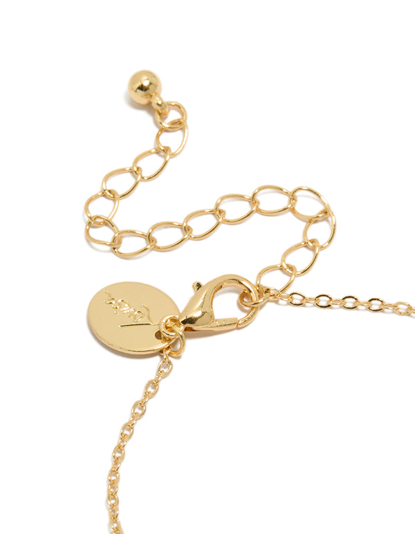 Gold Plated Cubic Zirconia Star Charms Bracelet