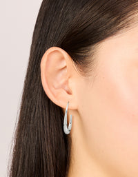 Waterproof Stainless Steel Oval Hoop Earrings 30mm - link has visual effect only