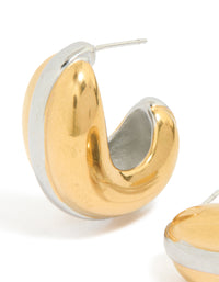 Waterproof Mixed Plated Stainless Steel Hoop Earrings - link has visual effect only