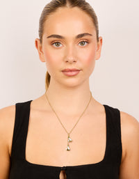 Waterproof Gold Plated Stainless Steel Forget-Me-Not Flower Necklace - link has visual effect only