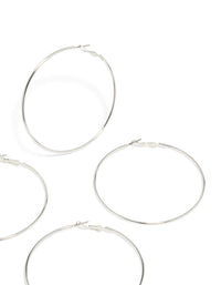 Crafted from silver with large hoop closure in a 2-pack post detail view - link has visual effect only