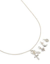 Silver Celestial & Cross Charms Necklace - link has visual effect only