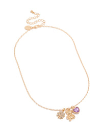 Gold Teddy Bear & Heart Necklace - link has visual effect only