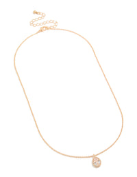 Featuring a gold cubic zirconia teardrop pendant necklace front view - link has visual effect only