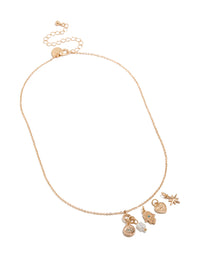 Gold Evil Eye Hamsa & Star Charm Necklace - link has visual effect only