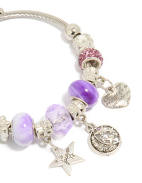 Silver Moon, Star & Heart Charm Bracelet - link has visual effect only