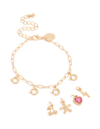 Gold Lightning & Heart Charm Bracelet - link has visual effect only