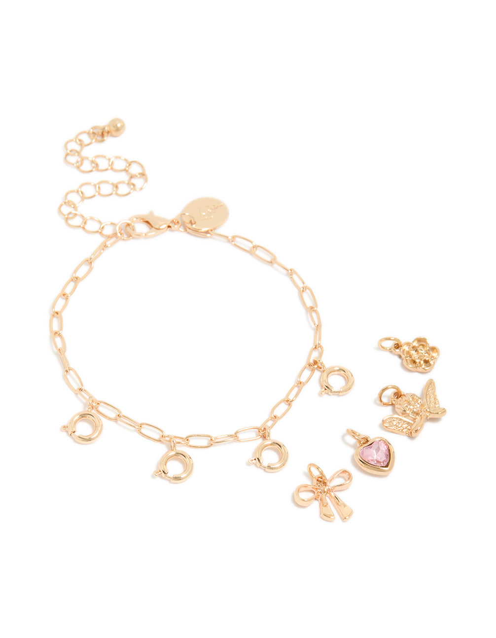 Gold Cherub & Floral Charms Bracelet