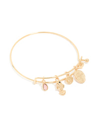 Gold Cross & Fish Charm Bangle - link has visual effect only