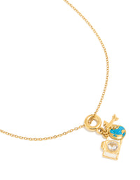 Tweens Gold Plated Stainless Steel Travel Motif Charm Necklace - link has visual effect only