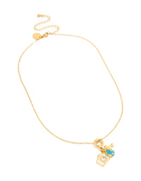 Tweens Gold Plated Stainless Steel Travel Motif Charm Necklace - link has visual effect only