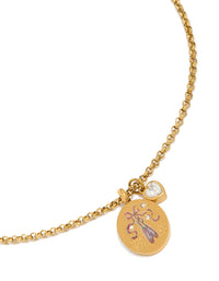 Tweens Gold Plated Stainless Steel Cubic Zirconia & Enamel Ballet Necklace - link has visual effect only