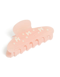 Tweens Pink Pearls & Bow Hair Claw Clip - link has visual effect only