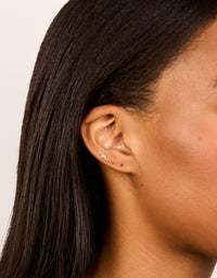 Gold Plated Surgical Steel Cubic Zirconia Marquise Vine Flat Back Studs - link has visual effect only