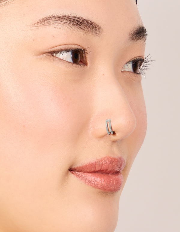 Surgical Steel Double Hinged & Plain Nose Rings Pack