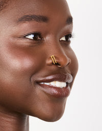 Gold Plated Surgical Steel Double Hinged Nose Rings Pack - link has visual effect only