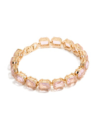 Gold Light Pink Diamantes Bracelet - link has visual effect only