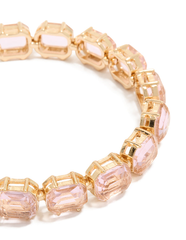 Gold Light Pink Diamantes Bracelet