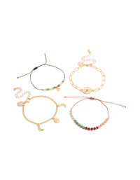 Gold Celestial & Beaded Bracelets 4-Pack - link has visual effect only